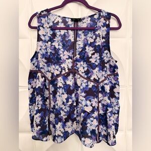 Jessica Simpson Purple and Blue Floral Top